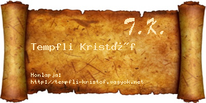 Tempfli Kristóf névjegykártya